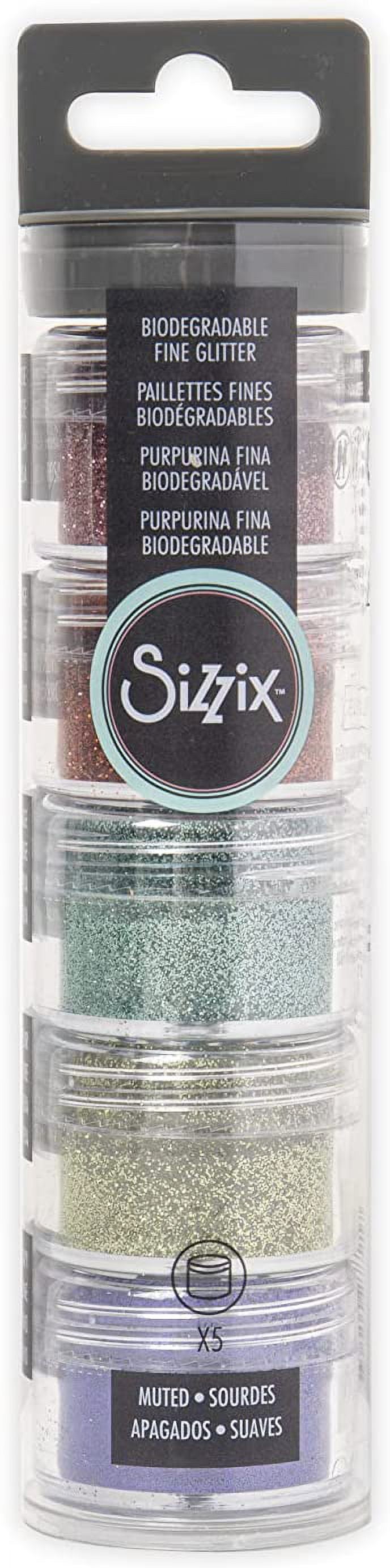 Sizzix Biodegradable Fine Glitter - Muted, Set of 5 Pots