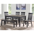 thumbnail image 3 of Raven Noir Two-Tone Ebony Back and Driftwood Dining Bench Solid wood, 3 of 3