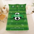 thumbnail image 5 of Erosebridal Football Goal Bed Sheets,Soccer Court Print King Sheets For Kids Boys 4 Pieces, 5 of 6