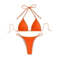 thumbnail image 1 of DGMIOCS Women's Ruffled Flounce Tankini Two Piece Bathing Suit Orange M, 1 of 3