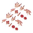 thumbnail image 3 of 16 Uds. Adornos de perlas de diamante botones de flores colgantes de aleación fabricación de joyas boda DIY ropa zapatos coser manualidades rojo, 3 of 8