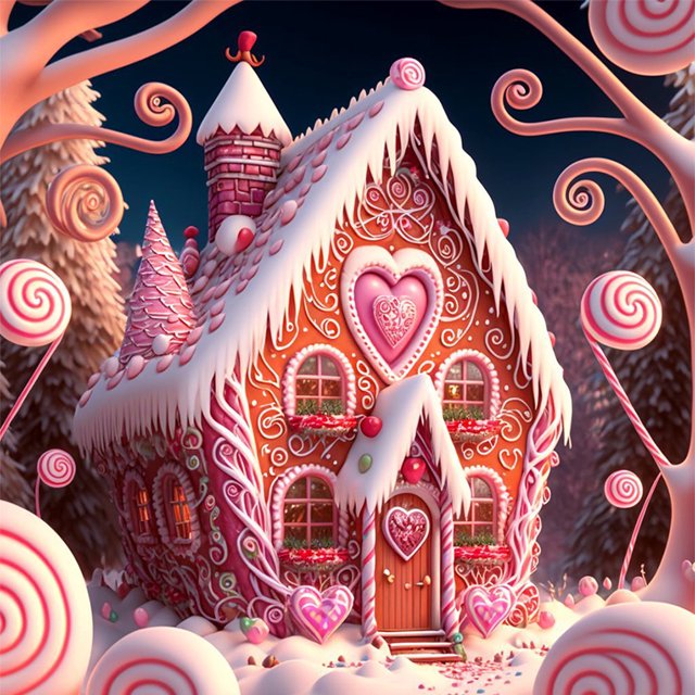 Diamond Drill Candy Gingerbread House 5D Kits de pintura DIY Ronda completa (A6287) Hugtrwg Para estrenar