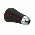 thumbnail image 4 of Amdohai Car Manual Gear Shift Knob Shifter Black Leather Red Stitch 6 Speed Universal, 4 of 8