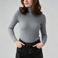 thumbnail image 4 of Brnmyaeo Women's Turtleneck Sweater Warm Slim Fit Basic Knitted Pullover 2026 Fall Winter Long Sleeve Casual Ribbed Knit Base Layering Tops, 4 of 8