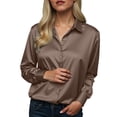 thumbnail image 5 of Mnuaqn Womens Dress Shirts Long Sleeve Button Down Shirt Wrinkle-Free Business Casual Blouse Office Work Tops (Bronze,S), 5 of 5