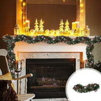 Flocked Christmas Garland Christmas Decorations Color Strips with Dark Green Rattan Strips Christmas Tree Decorations Wool Strips Outdoor Christmas Garlands Decorations About 78 Inches