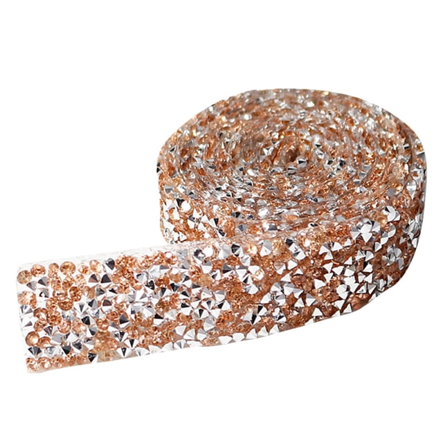 Billuyoard Pegatinas ostentosas Resina Cristal Decoración Apliques Craft Fix Decor Beads Llamativo Taladro Tira Champán 1 Código 2cm Ancho Type3 NO3