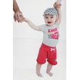 thumbnail image 2 of Disney Cars Lightning McQueen Bodysuit, Shorts and Baseball Cap 3 Piece Outfit Set Newborn to Infant, 2 of 5