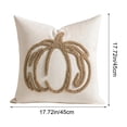 thumbnail image 7 of MYUNNIL Halloween Pumpkin Throw Pillow Cover, Soft 3D Fall Pumpkin Embroidery Plush Velvet Couch Cushion, Farmhouse Seasonal Home Decor for Sofa Bedroom Patio Office, 18 x 18", 7 of 7