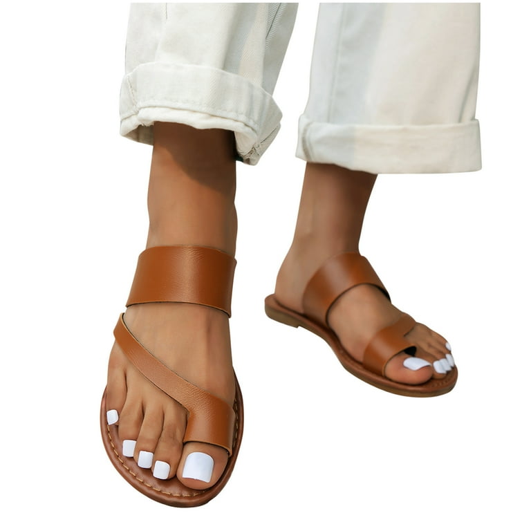 Buy Fresh Feet Yoga Mat Flat Sandals For Women Size 3 Tan at