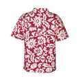 thumbnail image 3 of Picia Red Flowers Gentle Cotton Regular Fit Short Sleeve Casual Hawaiian Shirt for Men-Small, 3 of 9
