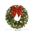 thumbnail image 3 of Christmas Wreath for Front Door – Door Wreath with Lights, Red Bow, Berries & Pinecones for Holiday Wall or Entryway Decoration, 3 of 5
