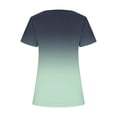 thumbnail image 4 of Plebaso Chemises d'Été pour Femmes Manches Courtes Tunique Dégradée Col Carré Blouses Amples Habillées avec Fente, 4 of 4