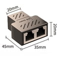 thumbnail image 2 of Adaptador divisor Ethernet RJ45 para red LAN, 2 paquetes, divisor Ethernet 1 a 2, enchufe Ethernet 8P8C para conector Cat5/5e/6/7, 2 of 8
