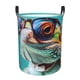 thumbnail image 1 of Balery Stylish Sunglasses Iguana Cesta de ropa redonda con asas, impermeable, independiente, para ropa, juguetes, dormitorio y familia-Small, 1 of 6