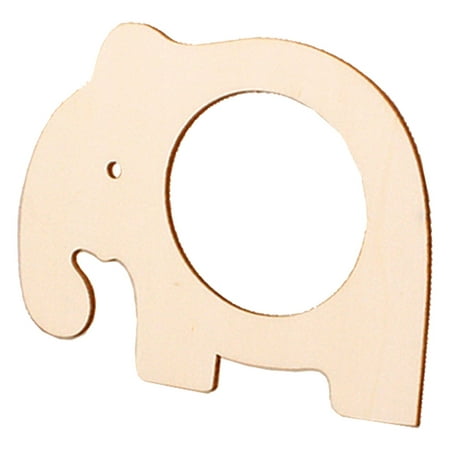 

10PCS Wood Exquisite Napkin Holder Rings 5 Types Optional Cute Animal Shape Rings for Weddings Parties Dinner Tables Desk Elephant