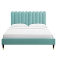 thumbnail image 5 of Modway Reagan Full Performance Velvet Platform Bed in Mint, 5 of 10