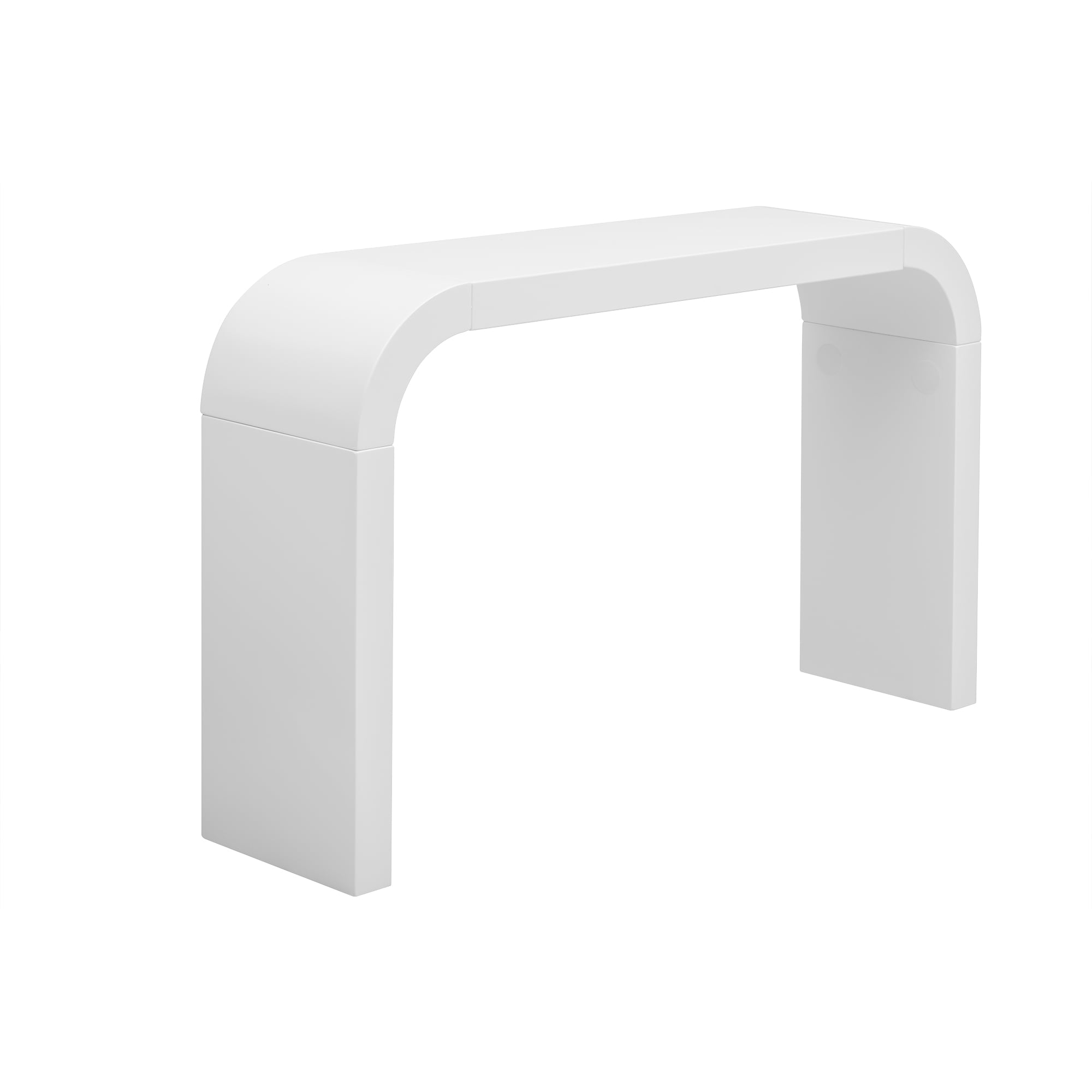 Euroco 52" Modern Console Table,Wood Entryway Table with Curved Deaign,Narrow Long Sofa Table Behind the Couch for Living Room,Foyer,White
