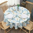 thumbnail image 3 of Daisy Flower Spring Round Table Cloth,Wrinkle Free Table Cover with Polyester,Waterproof Reusable Round Table Clothes for Easter Birthday Picnic Wedding (Round,60x60inch), 3 of 6