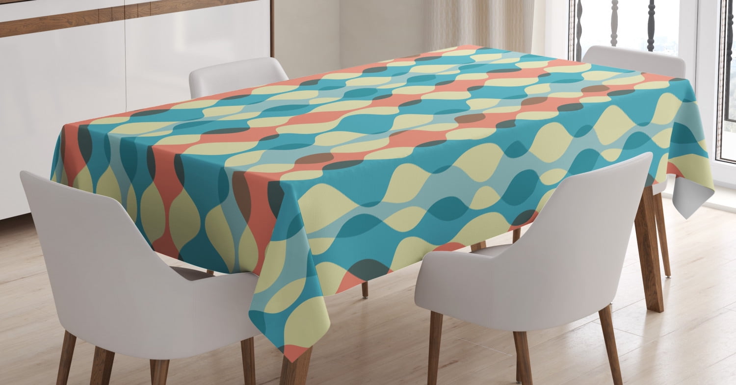 Ambesonne Retro Tablecloth 52 X 70 Multicolor Rectangle Satin Table Cover Accent for Dining Room and Kitchen Grunge Stripes Pattern with Colorful Composition with Traditional Halftone Background Ambesonne Retro Tablecloth 52 X 70 Multicolor Rectangle Satin Table Cover Accent for Dining Room and Kitchen Grunge Stripes Pattern with Colorful Composition with Traditional Halftone Background