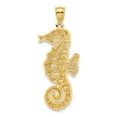 thumbnail image 3 of Real 14kt Yellow Gold Diamond-cut Polished Seahorse Pendant; for Adults and Teens; for Women and Men, 3 of 4