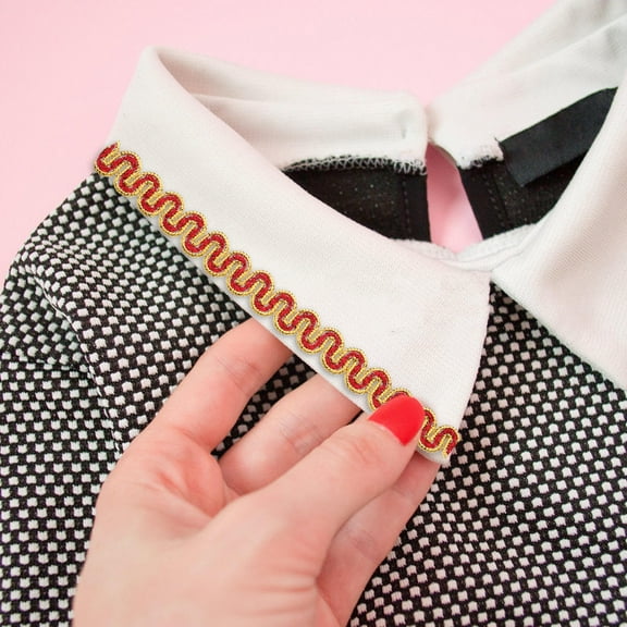 Masteelf Gold Braided Ribbon Handmade Metallic Trim Wave Ribbon Sewing Embellishment Trim for DIY Crafts Clothing Jewelry Making Projects 13.5m