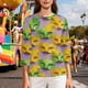 thumbnail image 4 of Xuyuer Mardi Gras Printed Shirt - Ladies' 3/4 Sleeve Crewneck Top for Festival Celebrations, Carnival Themed Parties, Vibrant Holiday Seasonal Fashion & Eye-Catching Parade Ready Apparel, 4 of 9