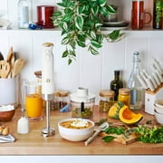 Beautiful Cordless Immersion Blender with Chopper, Whisk & Measuring Cup, White Icing by Drew Barrymore