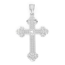 Golden Fire 925 Sterling Silver Cross Pendant - Spiritual Gift for Women and Men