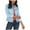 Sky Blue, variant on AOOCHASLIY Ladies Coat Clearance Women‘s Coat New Long Sleeve Button Open Front Long Cardigan Cowboy Outerwear
