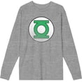 thumbnail image 4 of Green Lantern Logo Adult Heather Gray Crew Neck Long Sleeve Tee-XXL, 4 of 6