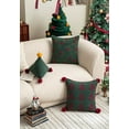 thumbnail image 6 of Fennco Styles Green Christmas Tree Embroidered Throw Pillow Cover – 18" X 18" Soft Boucle Holiday Cushion Cover with Red Pom Poms for Winter Holiday Décor, Sofa, Couch, or Bed, 6 of 6