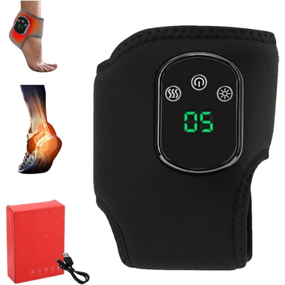 2026 Rechargeable Therapy Foot Massager, 3-in-1 Massage Wireless & Portable with 3 Vibration Mode, 5 Heat Leavel for Pain Relief & Relaxation (Black 1Pcs)