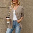 thumbnail image 5 of Edvintorg Knit Cardigans for Women V Neck Long Sleeve Loose Casual Button Down Cardigan Women's Clothes Coffee S-2XL, 5 of 6
