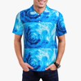 thumbnail image 1 of Balery Blue Shell Camisa Polo de Hombre con Estampado, de Manga Corta y Tejido Medio, Camisa Tipo Golf Polo-Large, 1 of 6