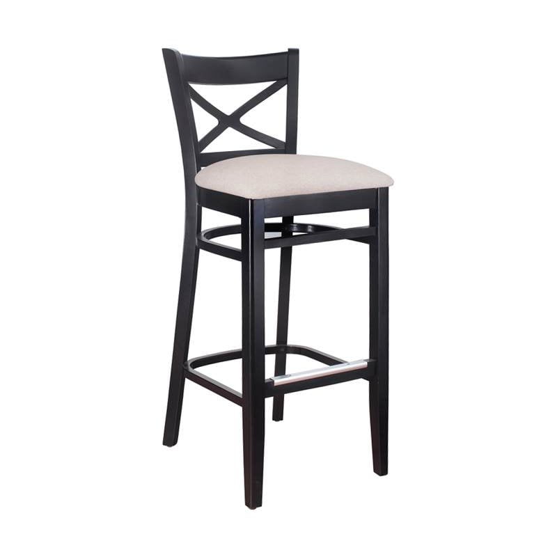 Cross Back Bar Stool in Black