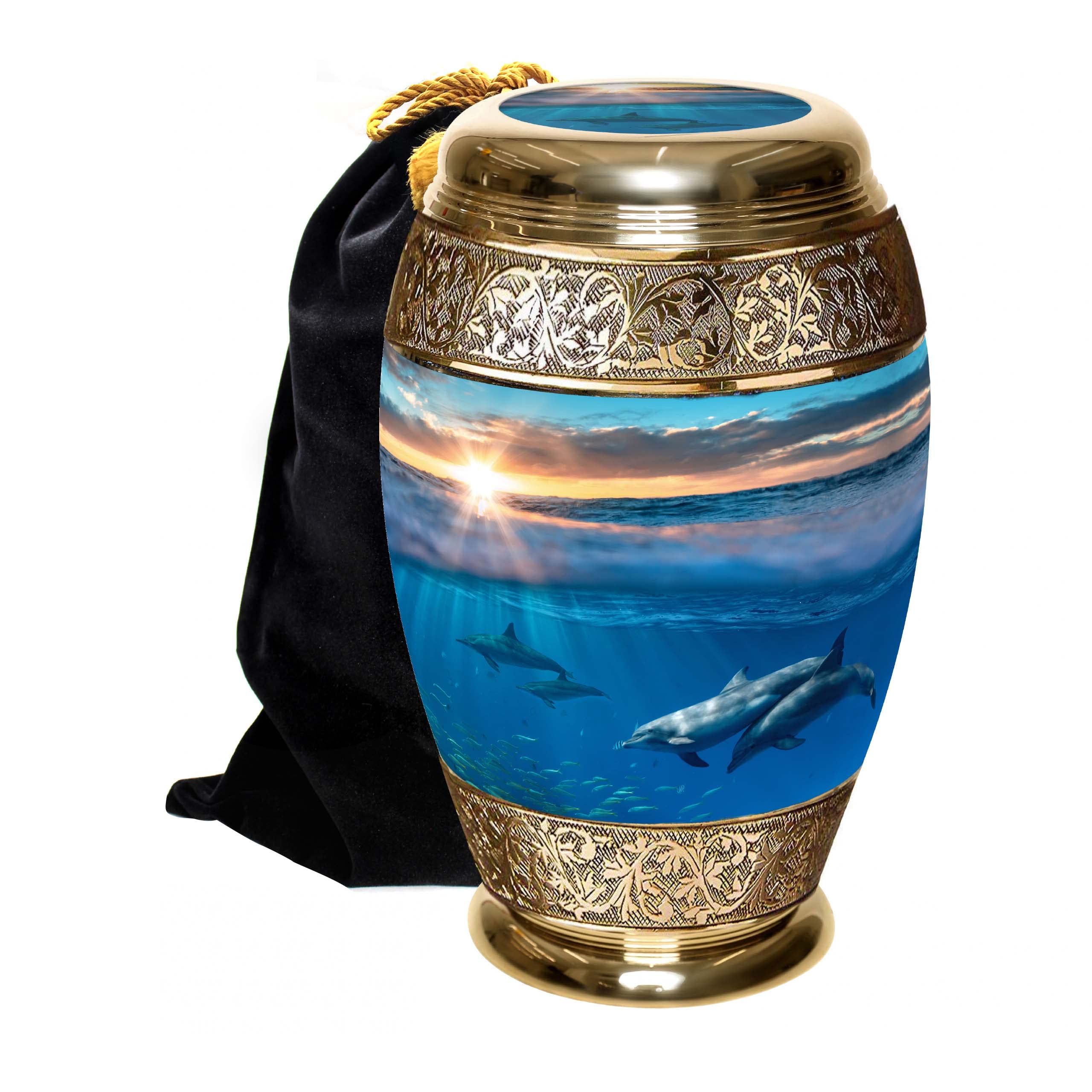 Dolphin Cremation Necklace Keepsake Urn - Aluminum Pendant With Inner Vial, 24" Chain, For Ashes - View #10