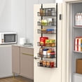 thumbnail image 6 of VyGrow 6-Tier 12.3" W Narrow Over the Door Pantry Organizer with Adjustable Basket, Pantry Door Organization for Pantry Kitchen Storage Room Spice Rack, Black, 6 of 6
