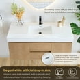 thumbnail image 5 of Siena 48" Wall-mounted Wood Vanity in Light Brown Artificial SInk no Mirror, 5 of 13