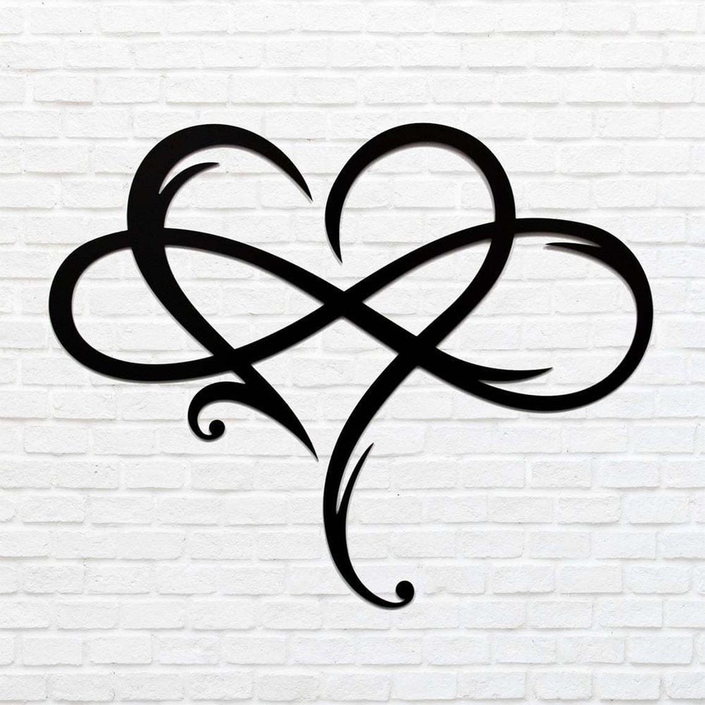 Metal Infinity Heart Art Decor - Personalized Wall Hanging Sign