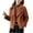#1041 Orange, variant on Felirenzacia Women's Winter Single Breasted Wool Coat Long Sleeve Notch Lapel Short Trench Coat