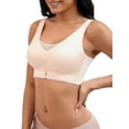 thumbnail image 4 of INSPIRE CHIC Women's V-Neck Mesh Minimizers Bras Wirefree Adjustable Straps U Back Lingerie L Beige, 4 of 4