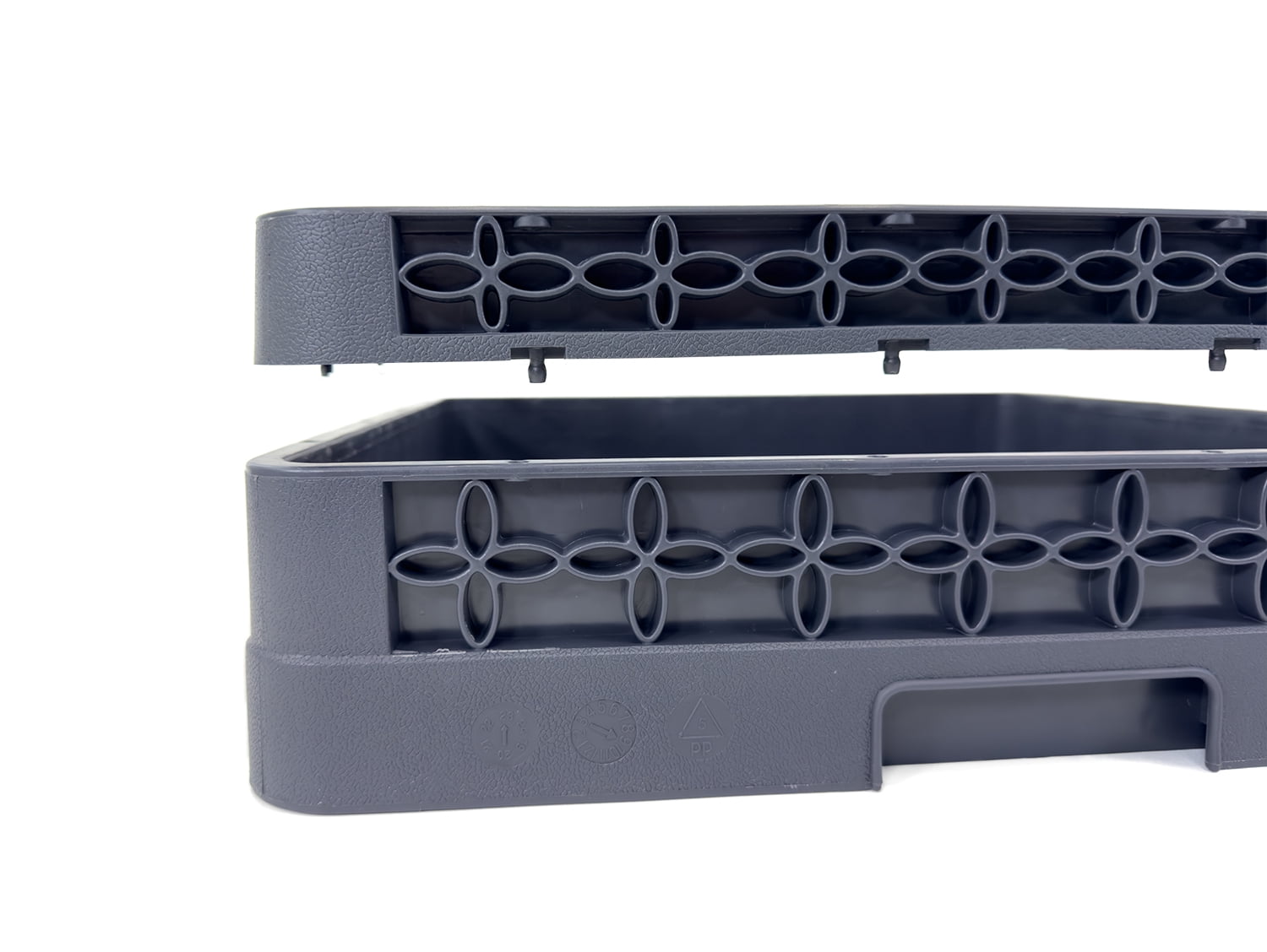 Full-Size Open Glass Rack Extender | Full-Size Combination | Polypropylene | Gray. (2 Pack)