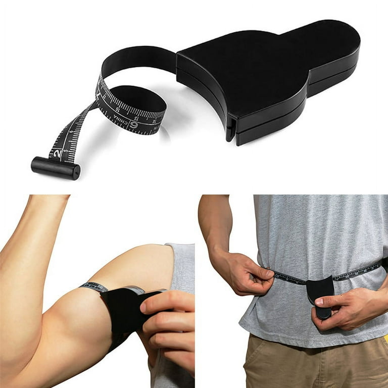 Body Measure Tape 60inch (150cm), Lock Pin and Push-Button Retract, Ergnomic and Portable Design, BLACK.