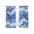 thumbnail image 2 of Vintage Sheer Curtains 72 Inches Long 2 Panels Abstract Blue Watercolor Wave Light Filtering Semi Sheer Window Curtains Drapes for Bedroom Living Room 52"x72", 2 of 7