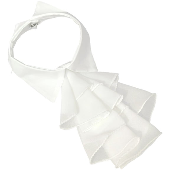 White Jabot Tie With Ruffled Victorian Colonial Neckwear False Collar Medieval Gothic Detachable Ruffled Fake Collar for Formal Occasion Performances