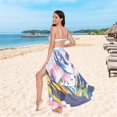 thumbnail image 6 of FORMRS Womens Long Sarong Beach Wrap Semi-Sheer Bikini Skirt Bathing Swimsuit Cover Up, Abstract Mountain, 6 of 7