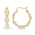 thumbnail image 4 of Rosec Jewels Certified Moissanite Hoop Earrings for Women - Twisted Hoop Earrings with Snap Back - D-VS1 Quality - Ready to Gift, 14K Yellow Gold, 4 of 7