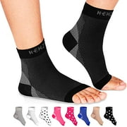NEWZILL Plantar Fasciitis Socks with Arch Support, Best 24/7 Foot Care Compression Sleeve, Eases Swelling & Heel Spurs, Ankle Brace Support, Increases Circulation, Relieve Pain Fast (L/XL, Black)