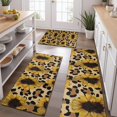thumbnail image 2 of Leopard Sunflower Pattern Kitchen Rugs Sets Of 3,Kitchen Runner Rugs Non Skid Washable,Decorative Kitchen Floor Mats for Kitchen,Sink,Laundry,17"x30"+ 17"x47" + 17"x59", 2 of 6
